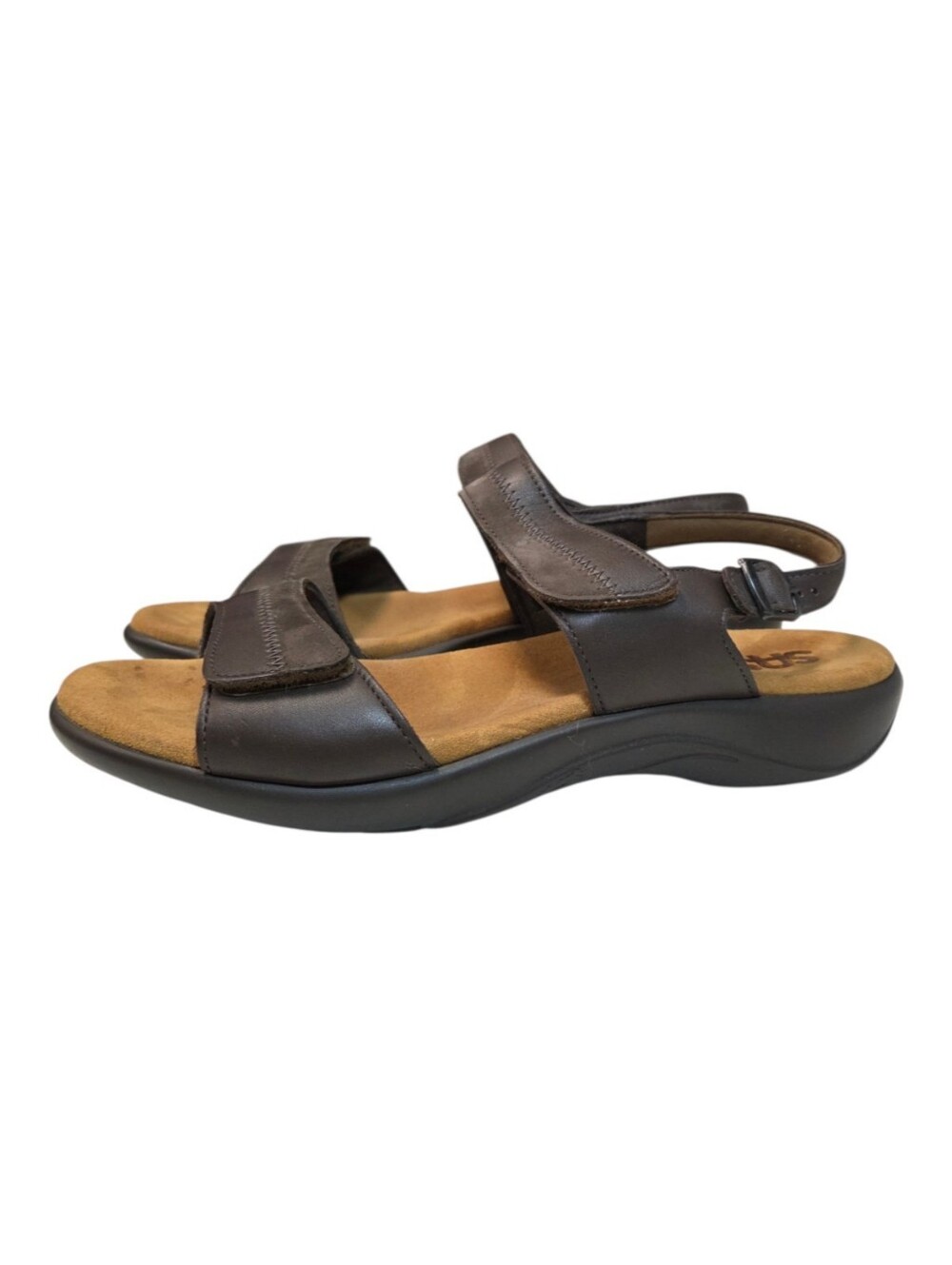 SAS Nudu Sandals Brown Leather Adjustable Straps Tripad Comfort USA 9 Wide